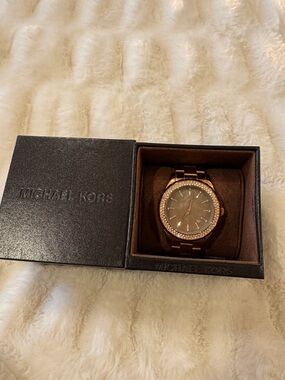 Michael Kors Rose Gold Crystal-Accent Women's Watch